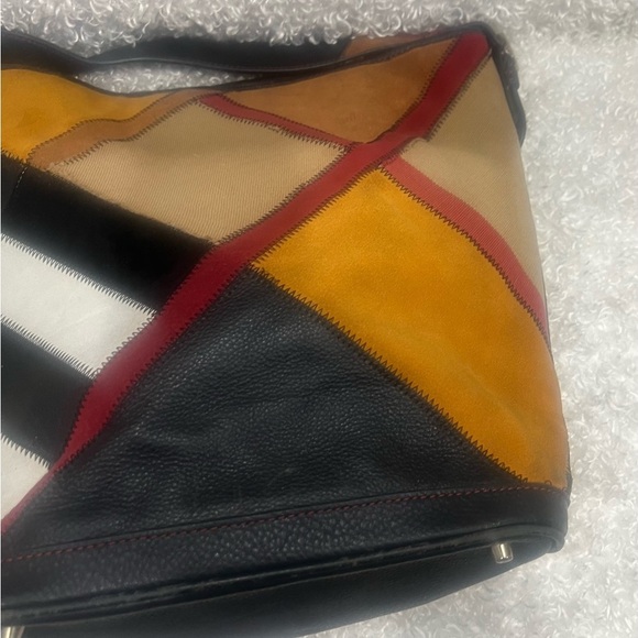 Burberry Multicolor House Canvas and Leather Patchwork Ashby Bucket Bag - Picture 11 of 16